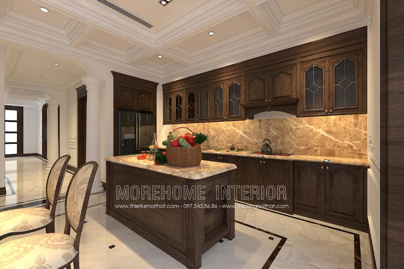 Mẫu tủ bếp chung cư ấn tượng cho phòng bếp đẹp và tiện nghi